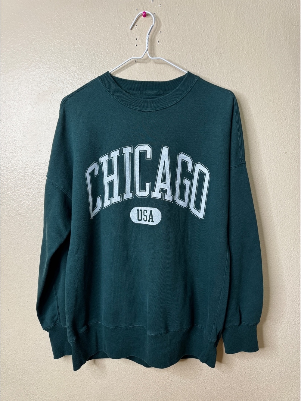 Abercrombie & Fitch Soft A&F Women’s S Chicago USA Green Oversized Sweatshirt